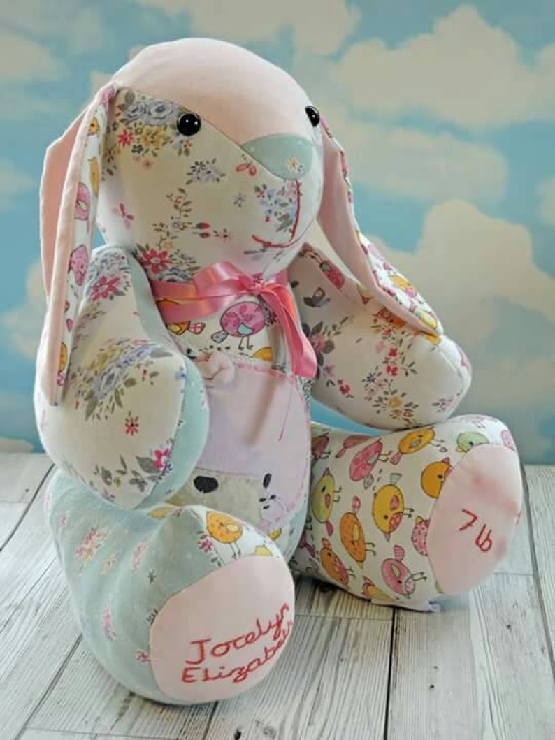 Rabbit keepsake made from baby clothes keepsake rabbit baby Etsy
