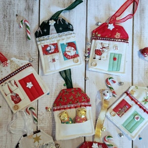 Christmas house ornament, Christmas tree decorations, fairy tale cottage, tree sweets, sweet pocket, Xmas decorations, Secret Santa gift