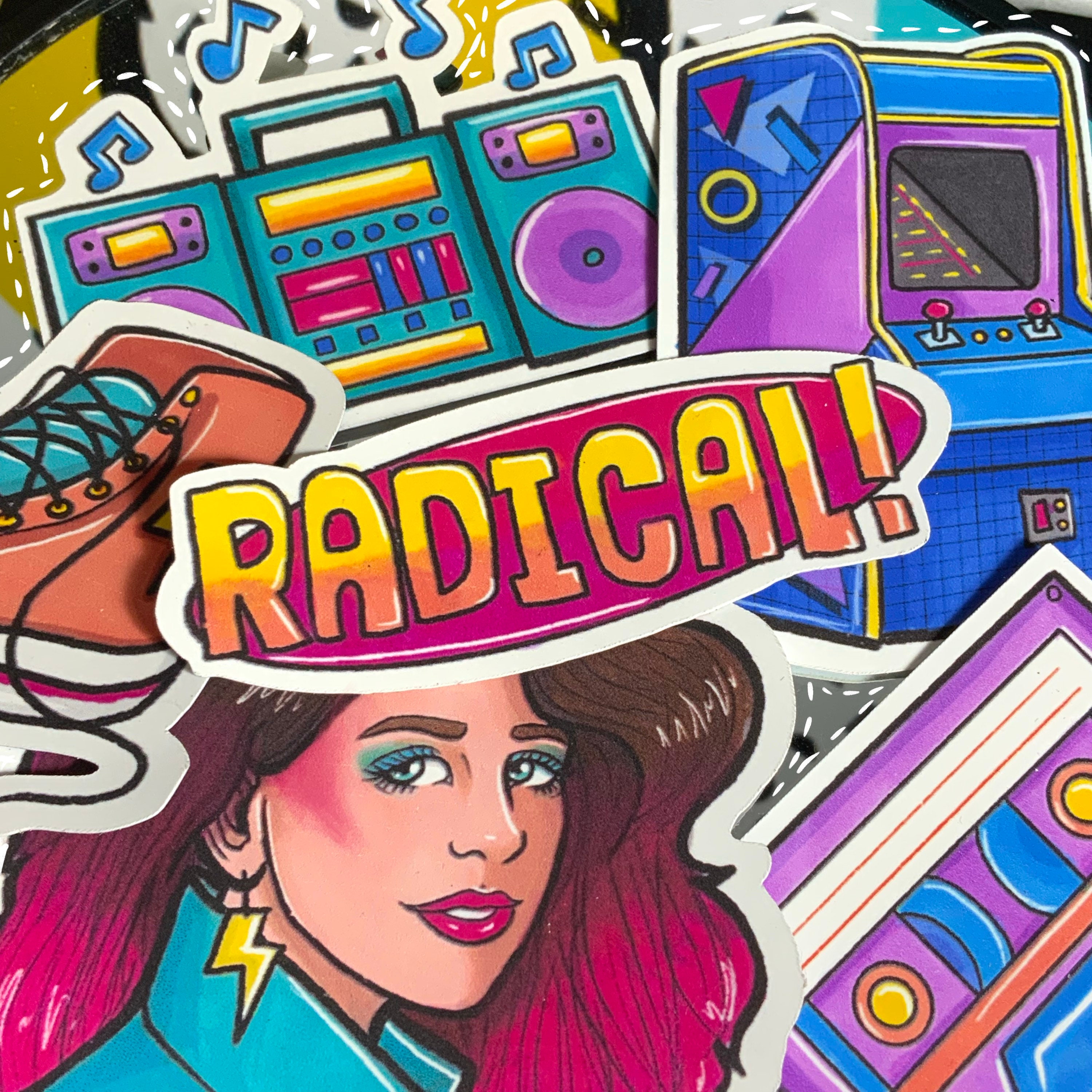 Funky 80s Sticker Pack Etsy