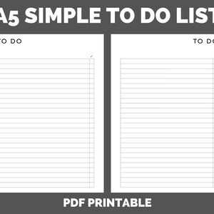 a5 2 column to do list printable pdf planner insert to do etsy