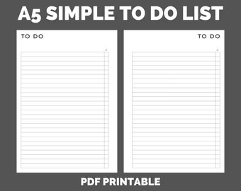 A5 TO DO list printable - PDF planner insert - monthly habit tracker