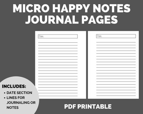 Micro Happy Planner Notes Journal Pages Printable Micro Happy Planner Notes Journal Pages Printable