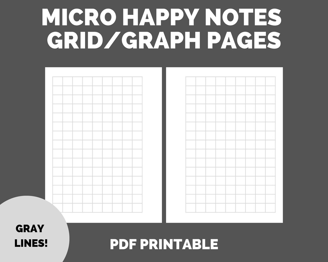 Micro Happy Planner Notes Grid graph Pages Printable - Etsy