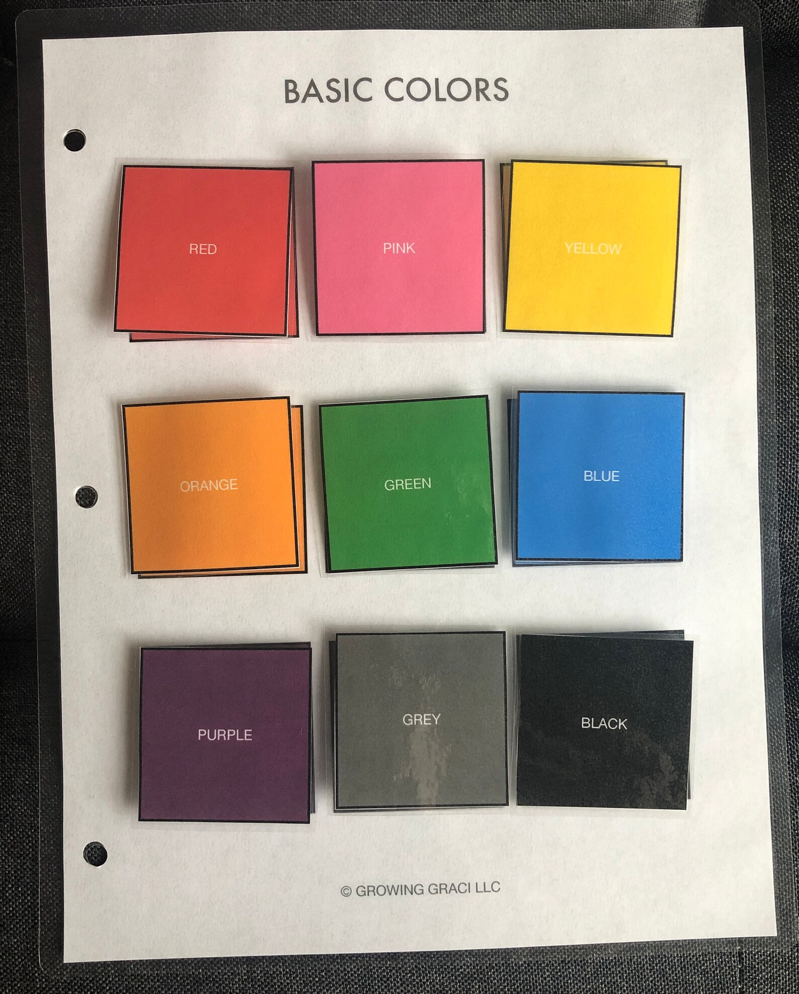 Color Matching Game, Printable Toddler Preschool Learning Tool