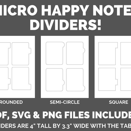 Micro Happy Planner Notes Divider Printable SVG PNG PDF | Etsy