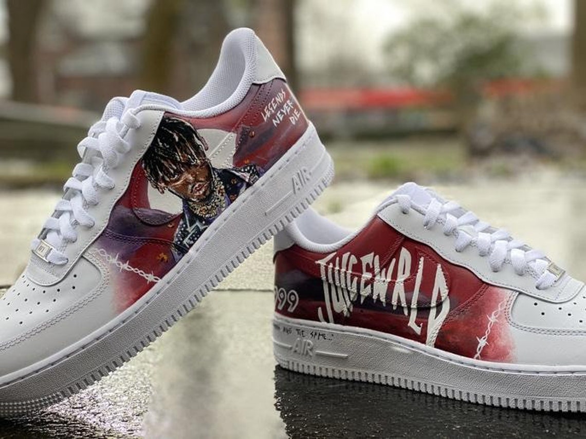 Juice Wrld Custom Nike Air Force 1's Custom Shoes Custom Etsy