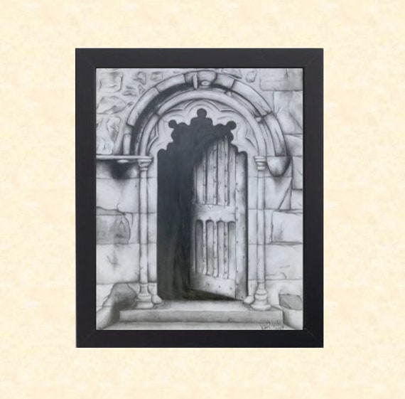Tonal Doorway Pencil Drawing Print