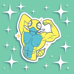 Manly Buff Dunsparce Pokémon Sticker