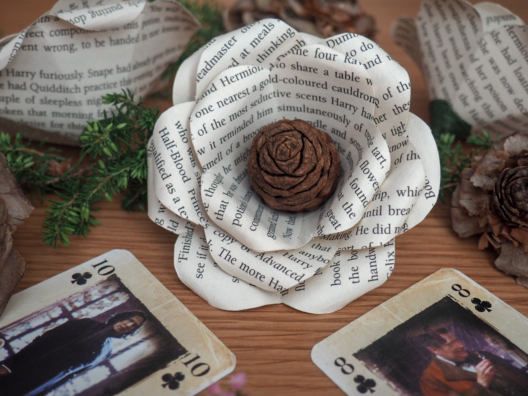 Harry Potter Book Page Flower Magical Classes Series Etsy