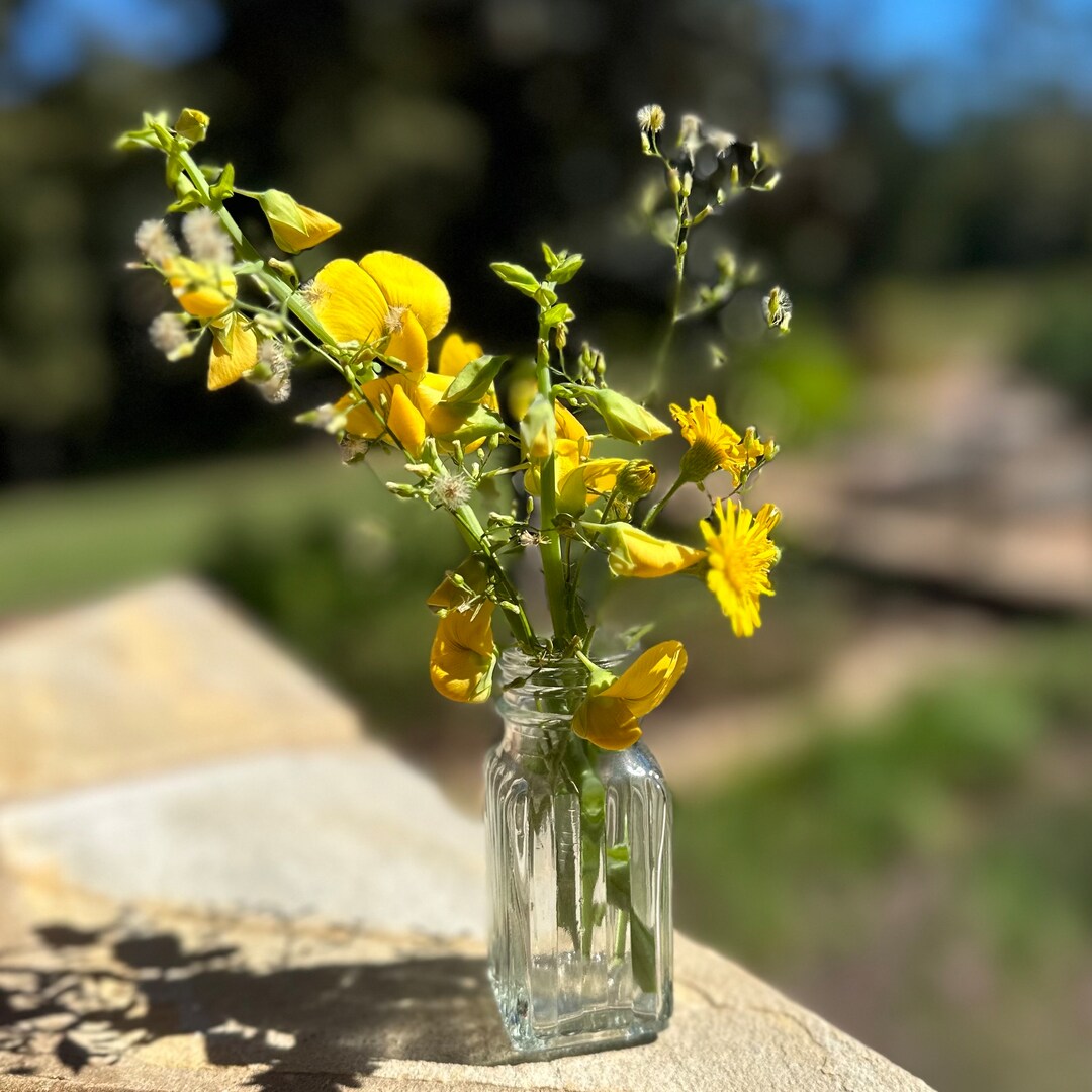 Wildflower Glass Vase Mini Flower Vase Bud Vase Boho Wedding Etsy