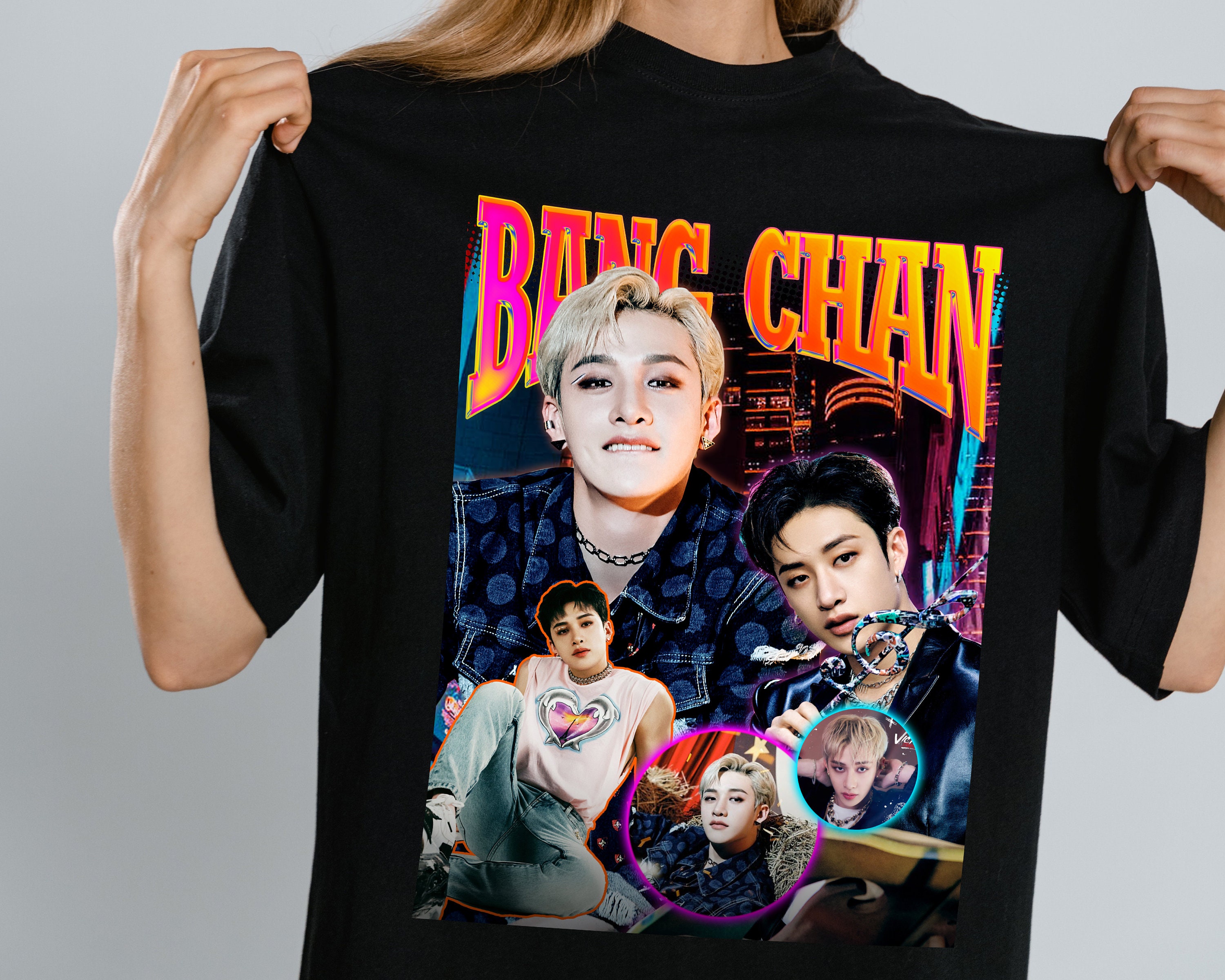 Stray Kids Bang Chan Y2K Retro Bootleg Short-sleeve Unisex T
