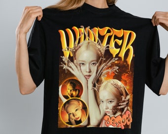 Aespa Invierno Vintage Retro Bootleg camiseta unisex de manga corta Y2K