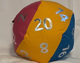 Pansexual Pride Custom Canvas D20 Pillow with Hidden Pocket