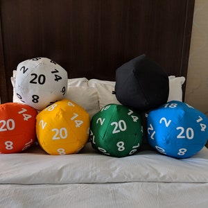 Custom Canvas D20 Pillow with Hidden Pocket