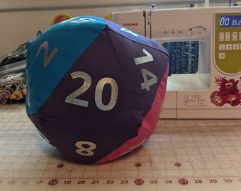 Bisexual Pride Custom Canvas D20 Pillow with Hidden Pocket