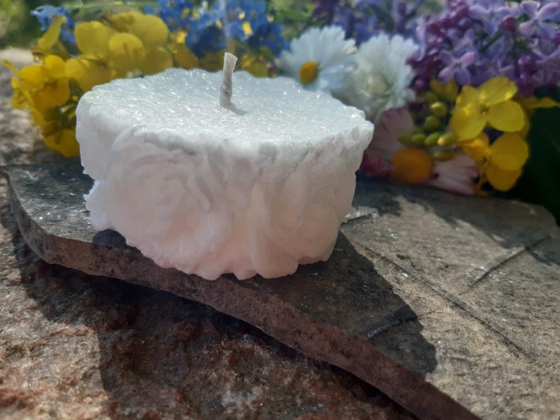 Set of 3psc Crystalline Natural Palm Wax Candle/ White Candle/ Etsy