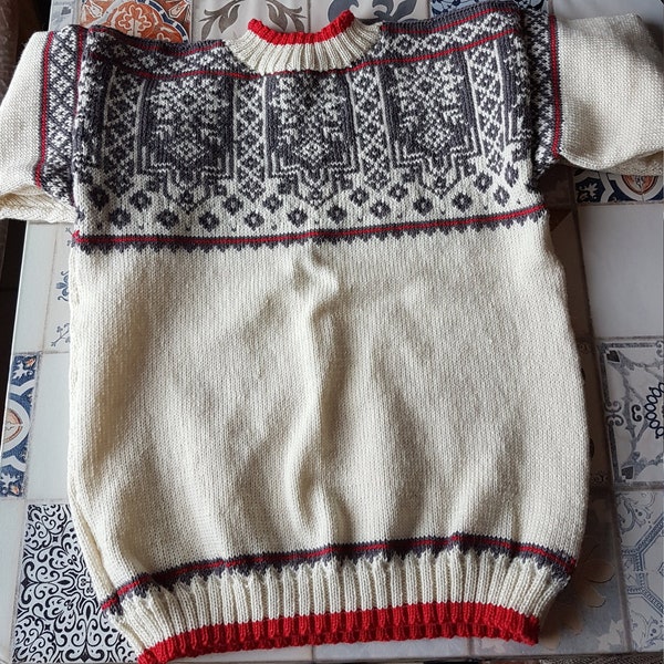 Kinderpullover mit Norwegermuster