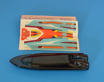 Avon Transportation/Dark Blue Glass Speed Boat Decanter
