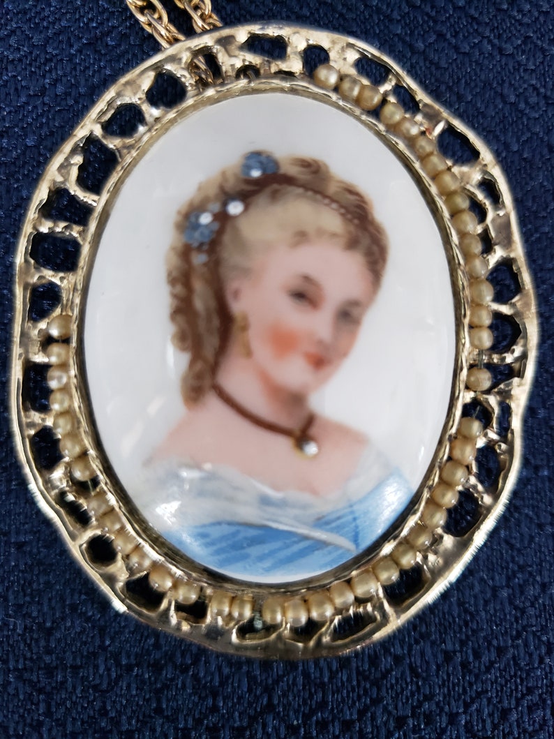 Jewelry-sku29/brooch Vintage Limoges France Maiden Cameo Brooch ...