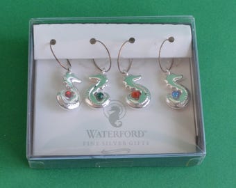 Wine Charms by Waterford-Fine Silver Seahorse Design