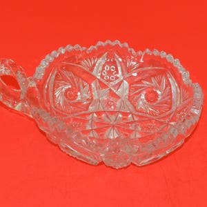 Crystal Item-American Brilliant Cut Glass Bowl with Handle, 1920 Candy Dish