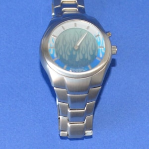 Watch-y2k Fossil Big Tic JR-8222 Blue Flame Animated Dial 39mm