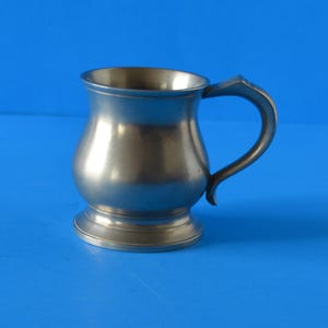 Dining/Home/Kitchen-Crown & Rose Miniature Pewter Tankard Mug Vintage