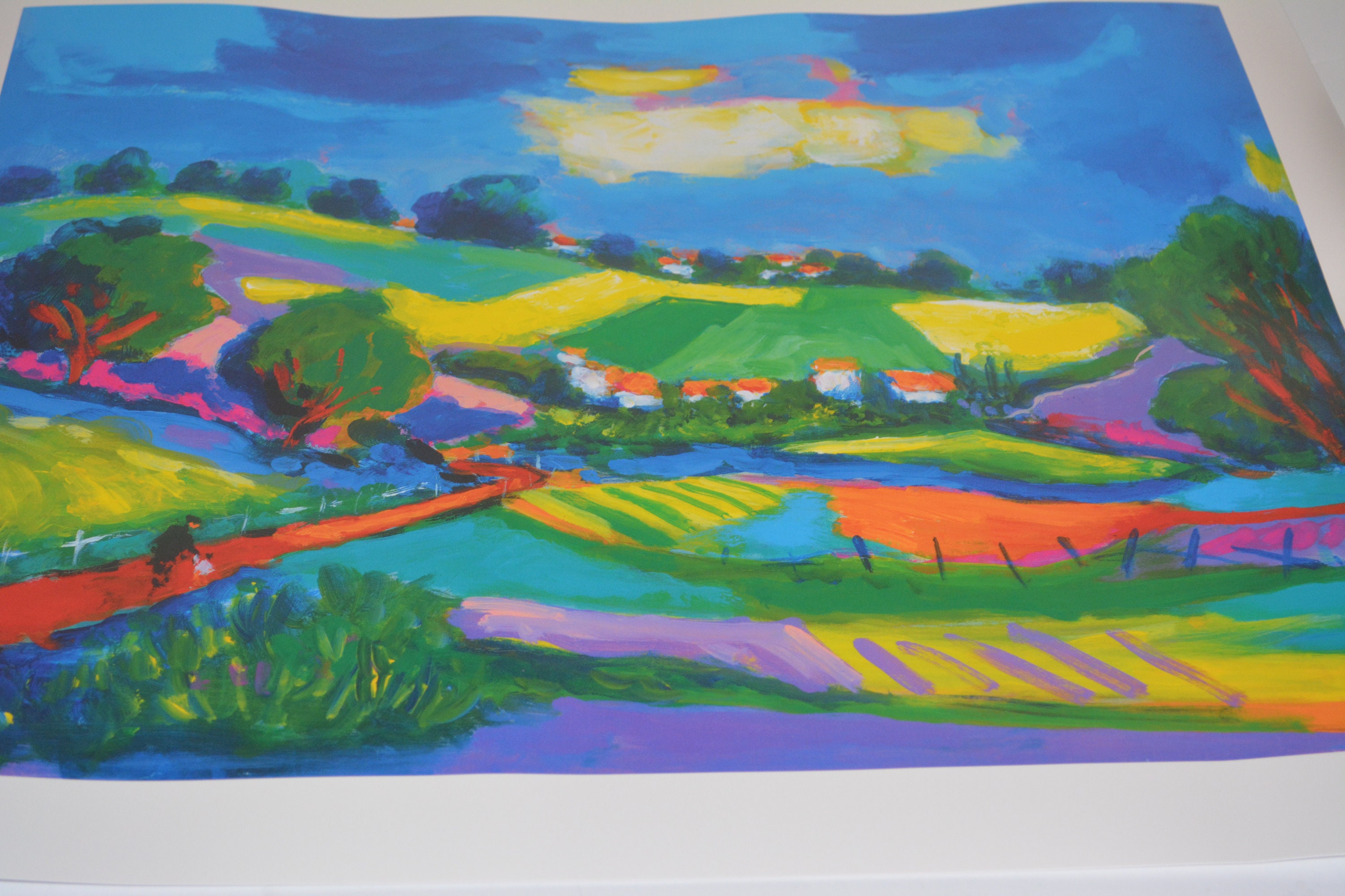 Lithograph/print-jean-claude Picot Promenade Apres L'orage Lithograph