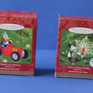 Ornaments-Hallmark Christmas/Holiday Mickey Mouse and Donald Duck Keepsakes