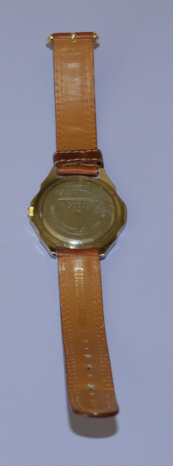 Watch-Guess Men's Watch 1992 Leather Strap Water … - image 4