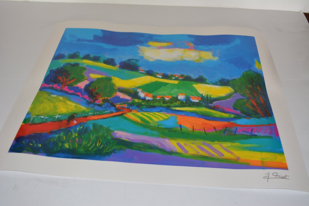 Lithograph/print-jean-claude Picot Promenade Apres L'orage Lithograph