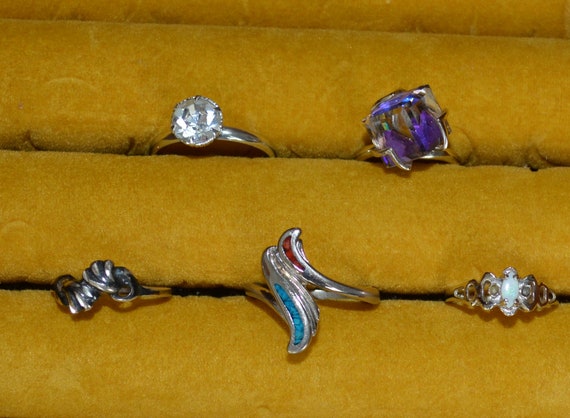 Jewelry-SKU#77-Rings-5 Rings; 3 Adjustable, 2 Siz… - image 2