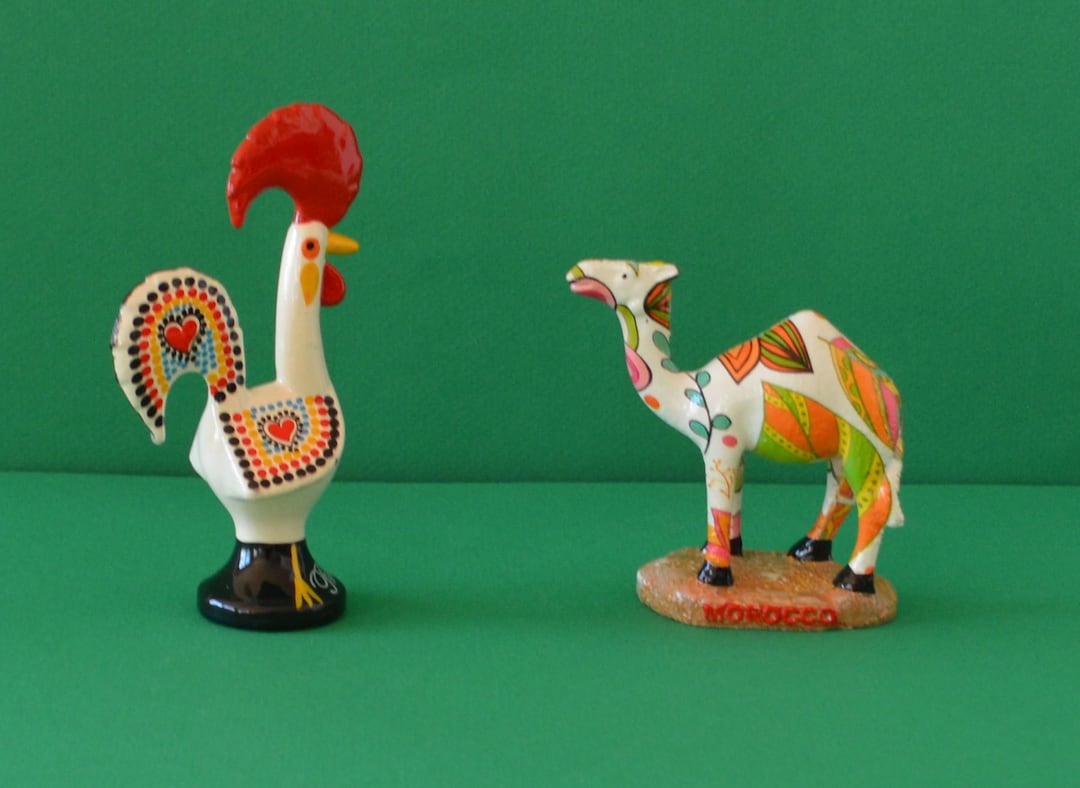 Souvenir (2)-portugal Rooster and Morocco Camel Souvenir Items +
