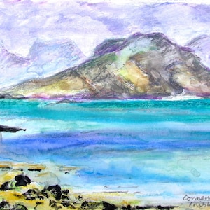 Connemara, Irlanda, Co Galway, paesaggio irlandese, stampe irlandesi, decorazioni irlandesi, carte dall'Irlanda, Jane Dunn, arte irlandese, costa, mare,