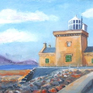 Faro di Blacksod, Co Mayo Irlanda, dipinti irlandesi, carte dall'Irlanda, selvaggia via atlantica, campagna irlandese, carte d'arte, cornice irlandese