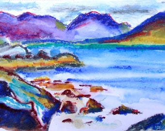 Connemara, Co Galway, Ireland, irish landscape cards, irish prints, irish decor, cards from Ireland, Jane Dunn, irish art, coast, sea,