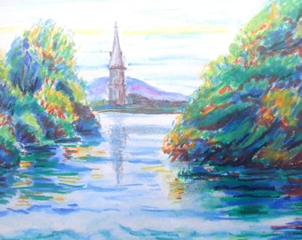 Ballina, Co Mayo, Irish landscape card, fisherman gift, cards from ireland, wild atlantic way cards, west of ireland, irish countryside