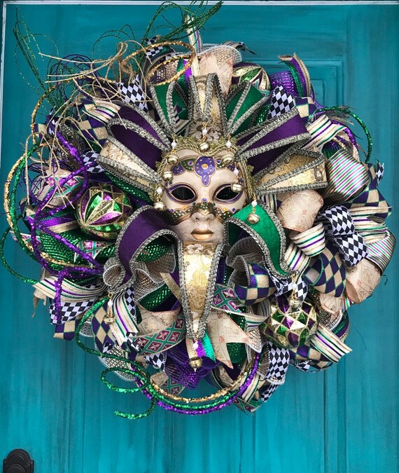 Mardi Gras Decor Mardi Gras Wreath Mardi Gras Decoration Etsy