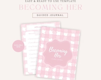 Becoming Her Guided Journal, Soft Reset & Self Reflection Journal, 2026 Workbook Digital Download