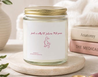 Funny Future MD Goose Candle, Hand-Poured Coconut Apricot Wax, Medical Student Gift