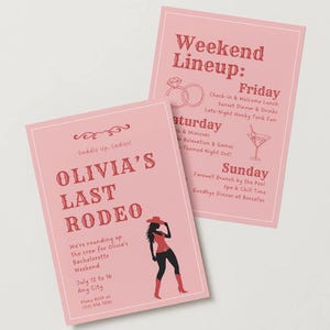 Rodeo Bachelorette Invite, Western Bach Invite Template, Country Bachelorette Invite, Cowgirl Canva Invite, Last Rodeo Invitation