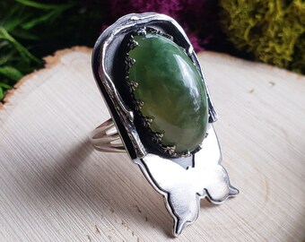Vesuvianite Butterfly| Size 6.5 | Sterling Silver Ring