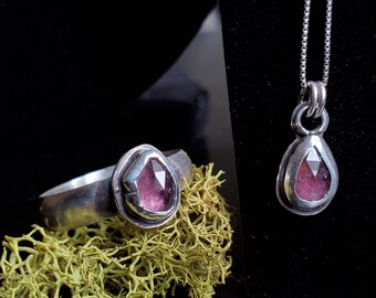 Size 6.75 Ring & Necklace Set | Pink Tourmaline | DISCOUNTED
