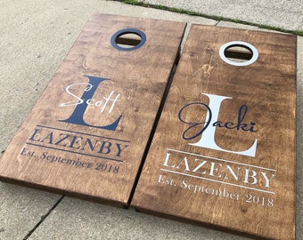 Wedding Cornhole Skin Wrap Decal With Laminate