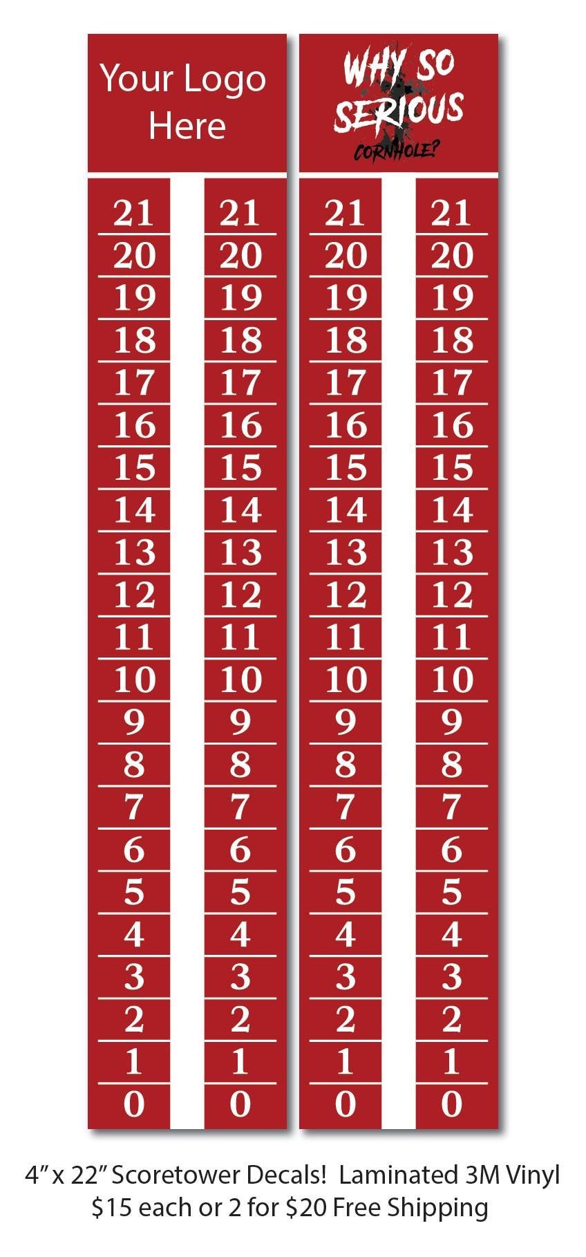 Cornhole Score Board decals