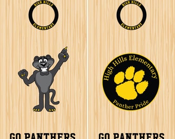 High School Cornhole board DECALS