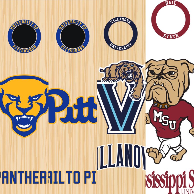 Custom College Cornhole Decals Please Leave Note to Seller Etsy
