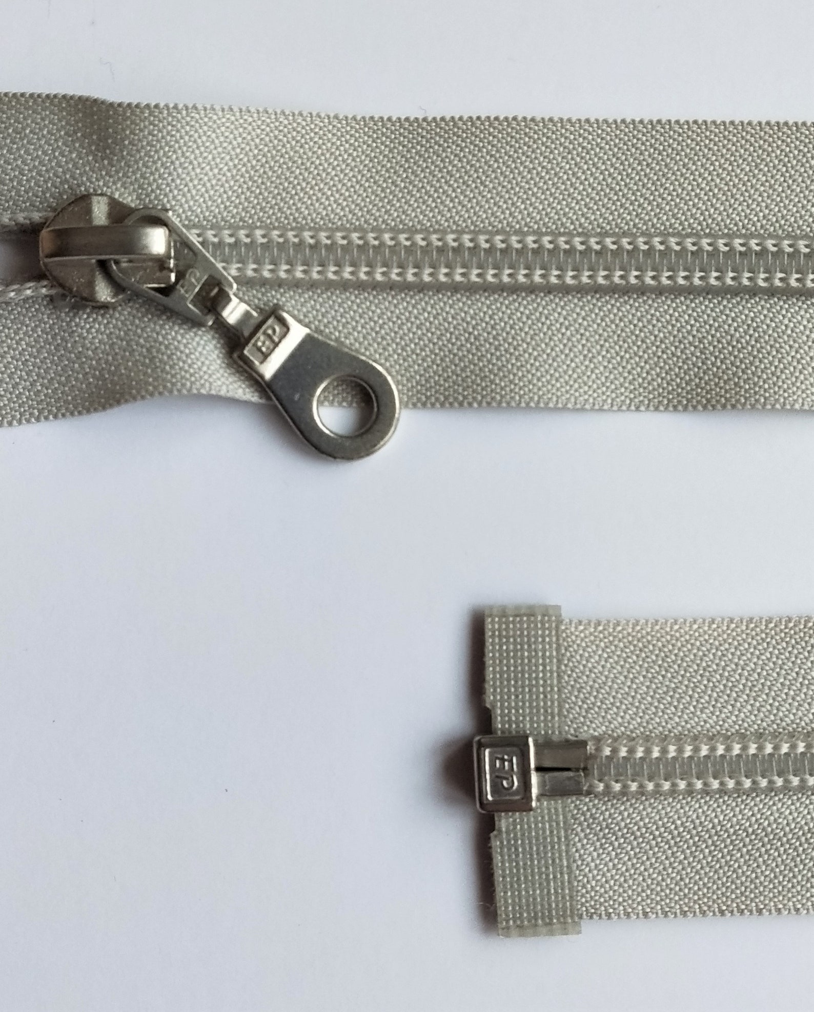 Zipper 70cm / Openend Slide Fastener Nylon Plastic, Grey, Pink, White