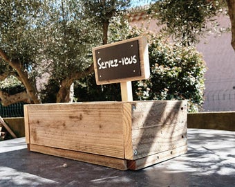 Use box country, rustic box, box vintage decoration wedding decoration baptism etc...
