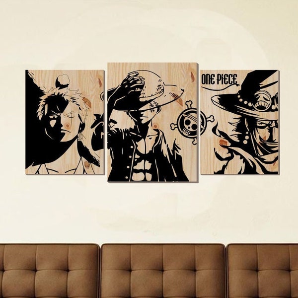 Tableaux One piece,  personnalisable, tableaux bois, luffy, décoration murale, cadeaux